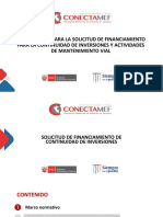 Lineamientos para La Solicitud de Financiamiento para La Continuidad de Inversiones Y Actividades de Mantenimiento Vial