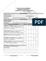 Evaluación Del Desempeño Personal Contratado Administrativo / Técnico / Profesional