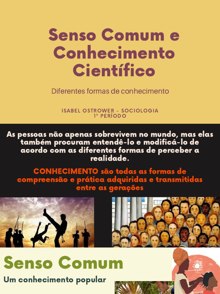 Senso Comum vs. Conhecimento Científico | PDF | Conhecimento | Science