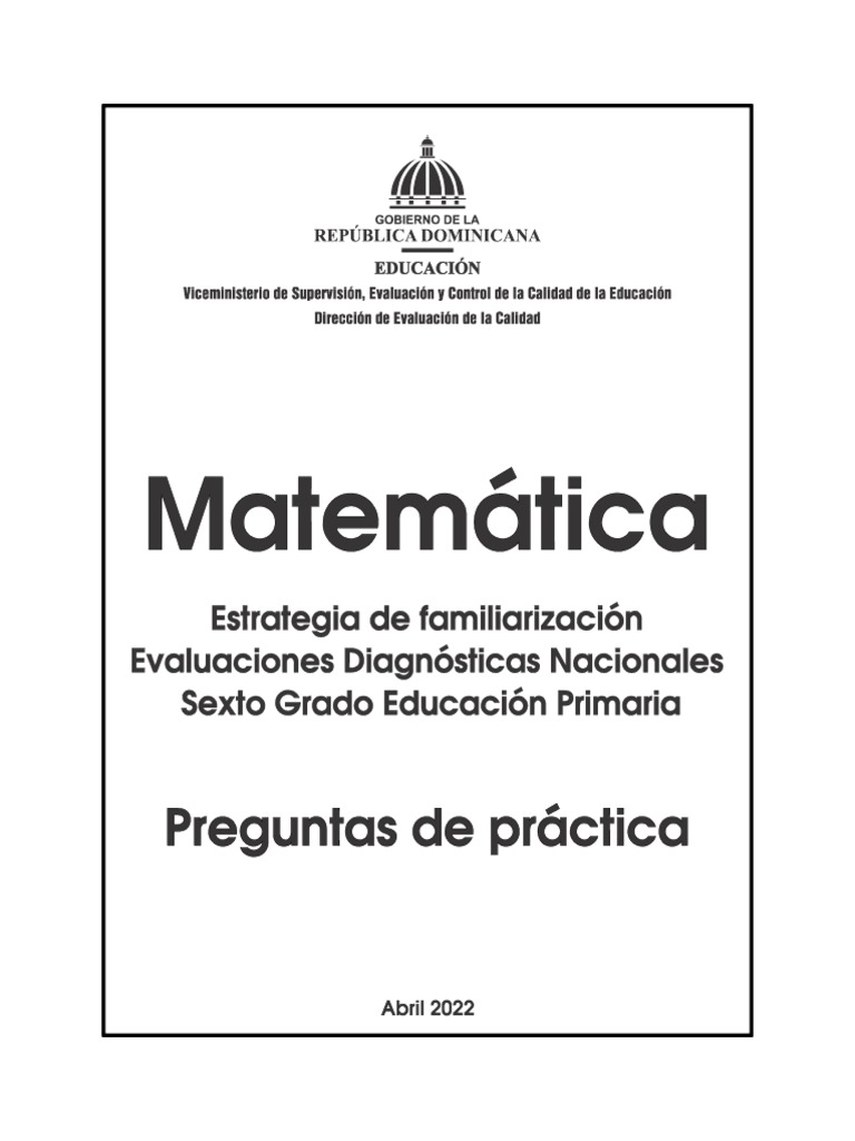 Evaluación Matemática Sexto Grado | PDF | Matemáticas