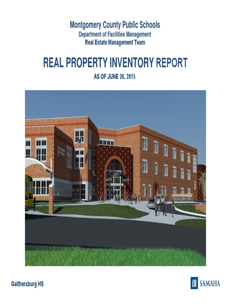 Montgomery County Public Schools MD Real Property Inventory Report 2015 PDF Maryland Schools