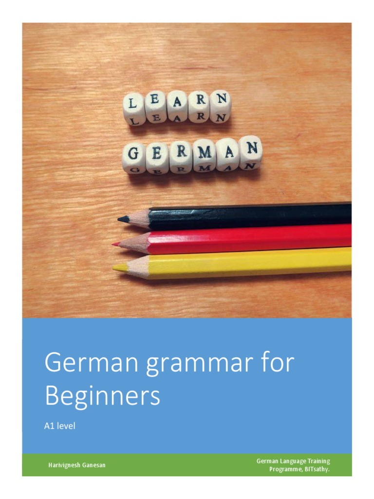 A1 German Grammar for Beginners | PDF | Language Mechanics | Human ...