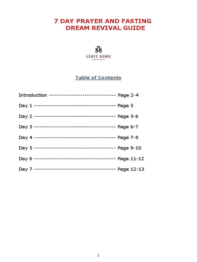 7 Day Prayer and Fasting Dream Revival Guide | Download Free PDF ...