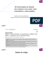 Efeitos Da Fisioterapia Na Função Pulmonar em Crianças Com Asma: Uma Revisão Sistemática e Meta-Análise