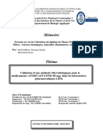 Validation D'une Méthode Microbiologique Pour Le Médicament ATORVASTATINE 80 MG Dans Les Laboratoires Harmaceutiques LDM.