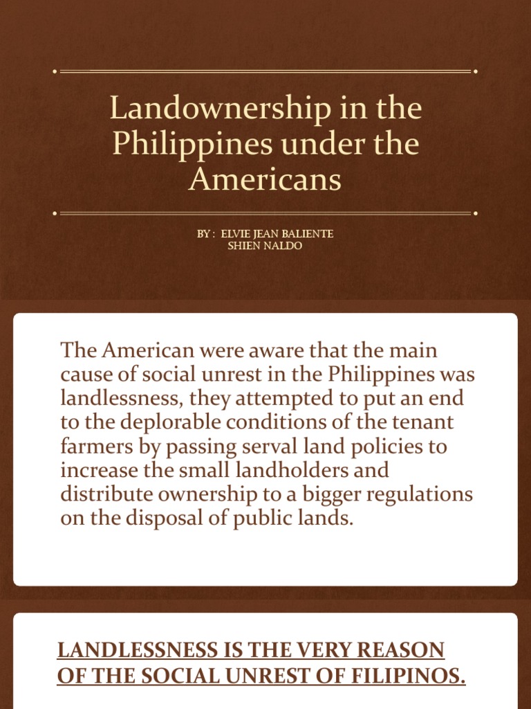 American Land Policies in the Philippines | PDF | Economies