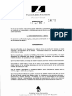 Resolucion2670 Partido Liberal 2011