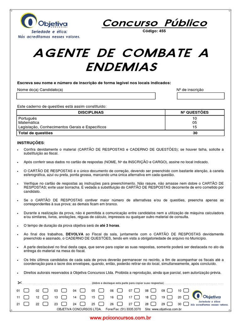Prova Agente de Combate a Endemias 2022 | PDF | Epidemias | Epidemiologia