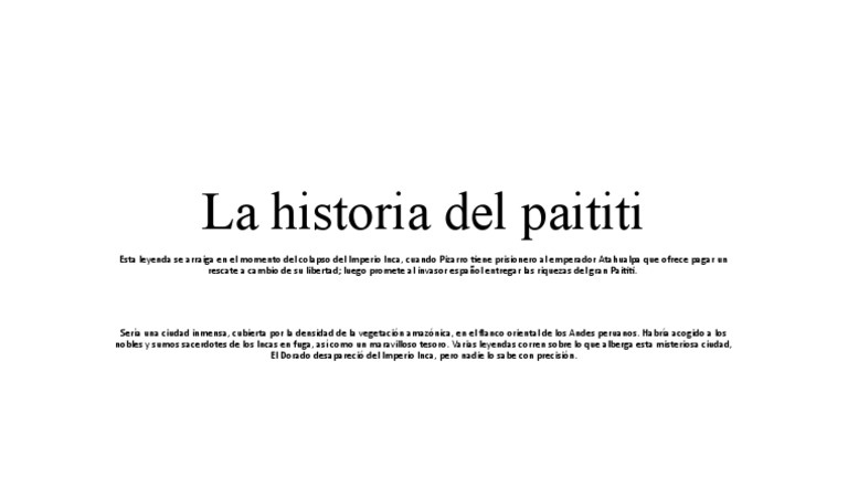 La leyenda de la ciudad de Paititi | PDF | Historia | Libros para ...