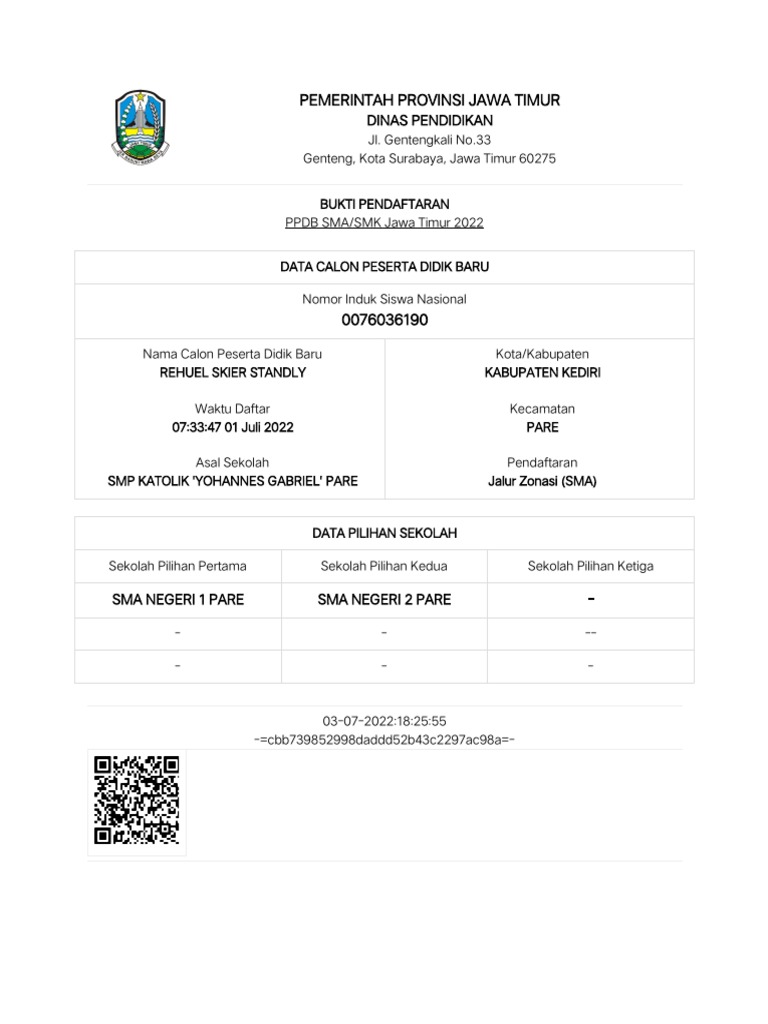 Bukti Pendaftaran PDF | PDF