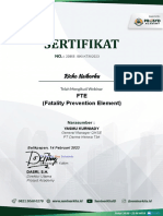 Revisi SERTIFIKAT FTE (Fatality Prevention Element)