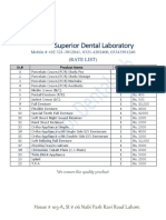 Superior Dental Laboratory Rate 2023