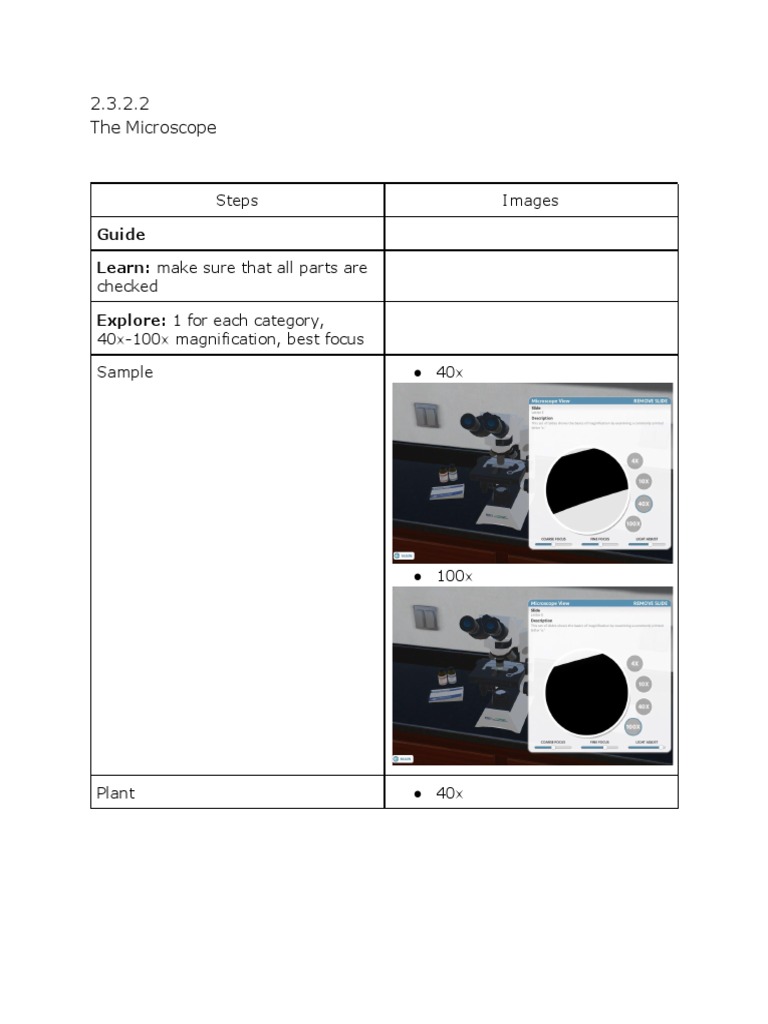 2.3.2.2 The Microscope: Steps Images | PDF