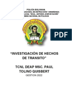 "Investigación de Hechos de Transito" TCNL Deap Msc. Paul Tolino Quisbert