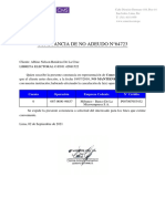 Constancia de No Adeudo N°64723: Cuenta Operación Empresa Cedente #Crédito