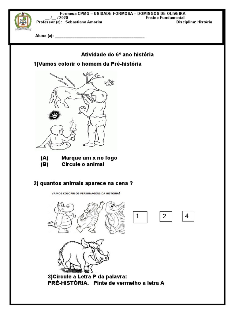 Atividade Adaptada de História 6º Ano | PDF