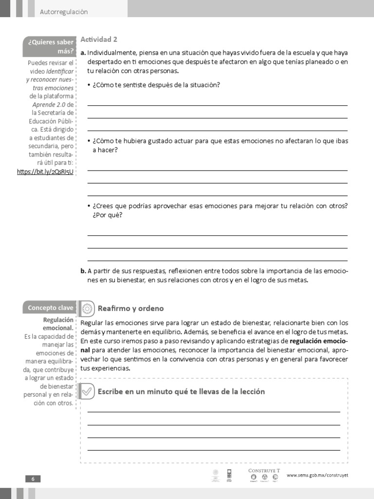 Regulación Emocional y Autoconocimiento | PDF | Las emociones | Cerebro