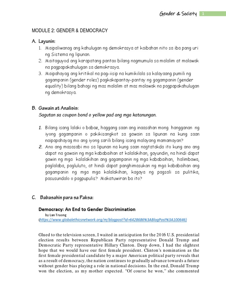 Gender Equality and Democracy Explained | PDF | Democracy | Political ...