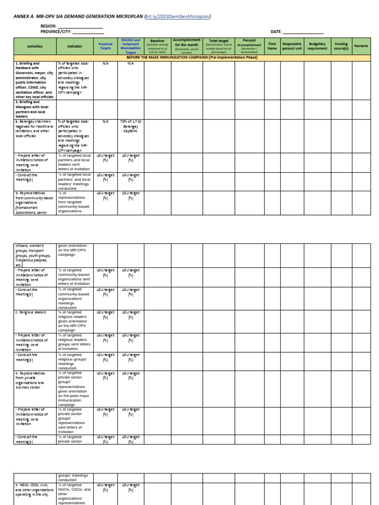 (Annex A) 2023 MROPV SIA Demand Generation Microplan Template PDF
