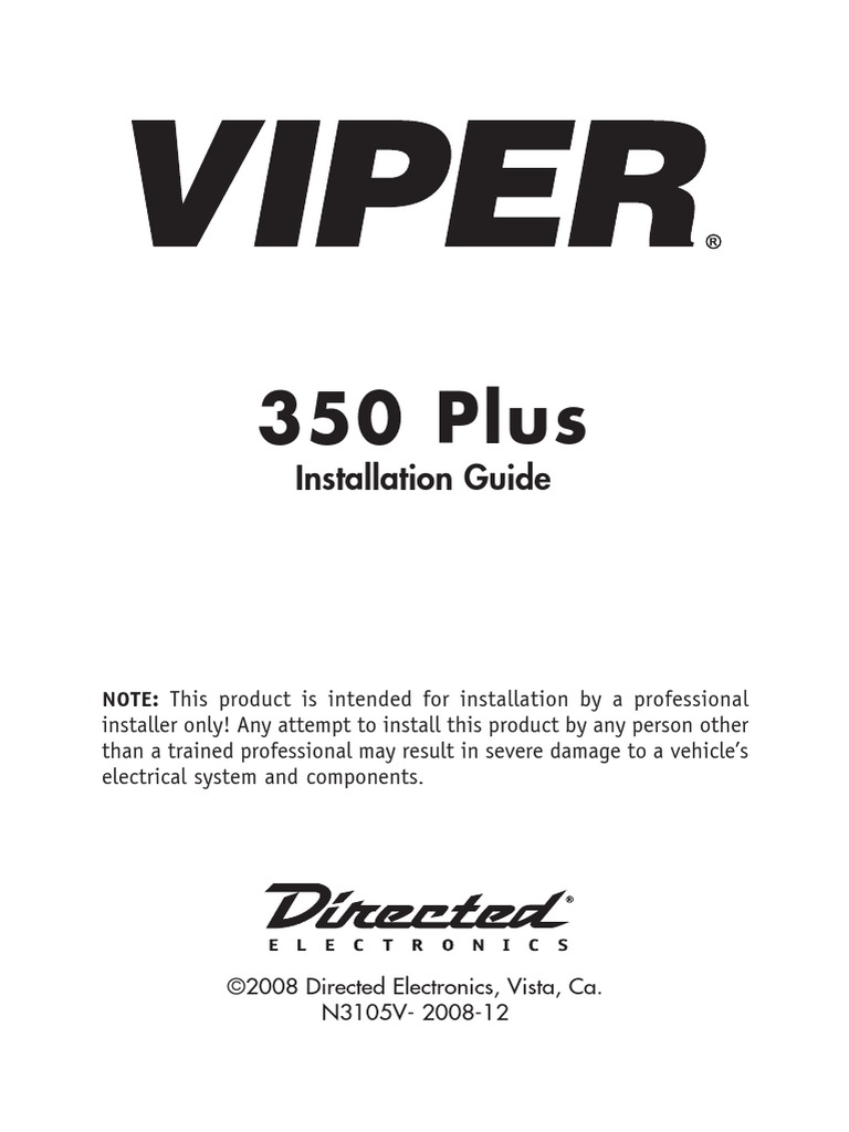 Viper 350 Plus Manual PDF Relay Electrical Connector