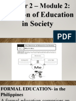 Quarter 2 - Module 2:: Function of Education in Society