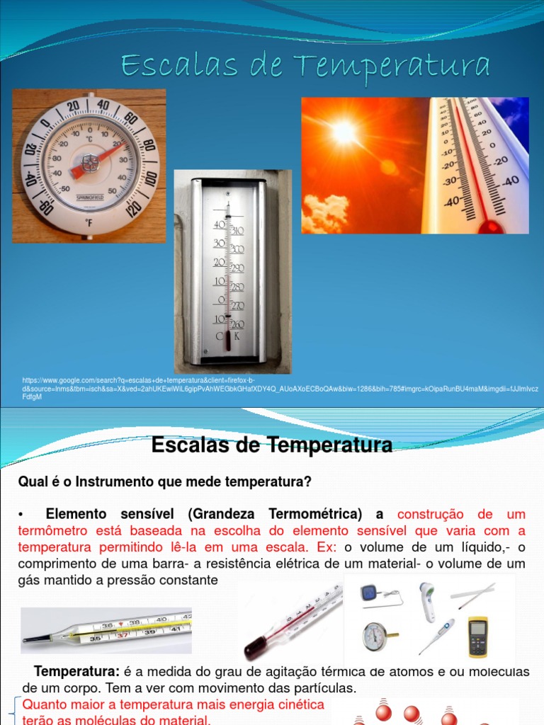 Escalas de Temperatura e Seus Fundamentos | PDF | Temperatura | Termômetro