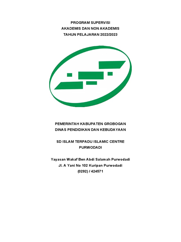 Program Supervisi SD Islam Terpadu 2022 | PDF