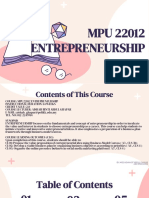 MPU 22012 Entrepreneurship: By: Miss Aishah BT Abdul Ghapar Aka Miss Gojes