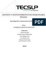 Gestion Y Mantenimiento de Maquinaria Pesada: Investigación e Innovación Tecnológica