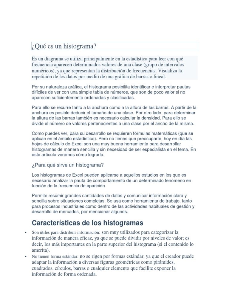 Qué Es Un Histograma | PDF | Histograma