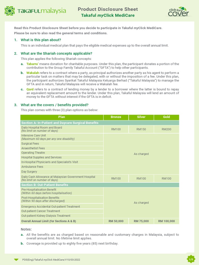 Takaful myClick MediCare Overview | PDF | Medicare (United States ...