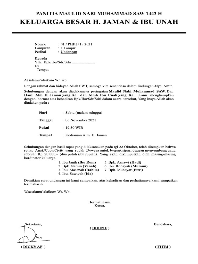 UNDANGAN MAULID Print PDF | PDF