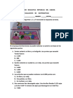 Evaluación de matemáticas sobre preguntas de álgebra, geometría y operaciones básicas