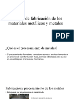 Proceso de Fabricación de Los Materiales Metálicos y Metales