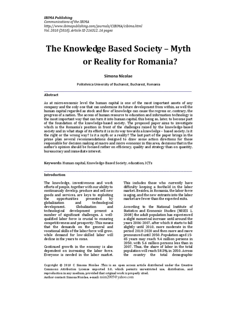 The Knowledge Based Society | PDF