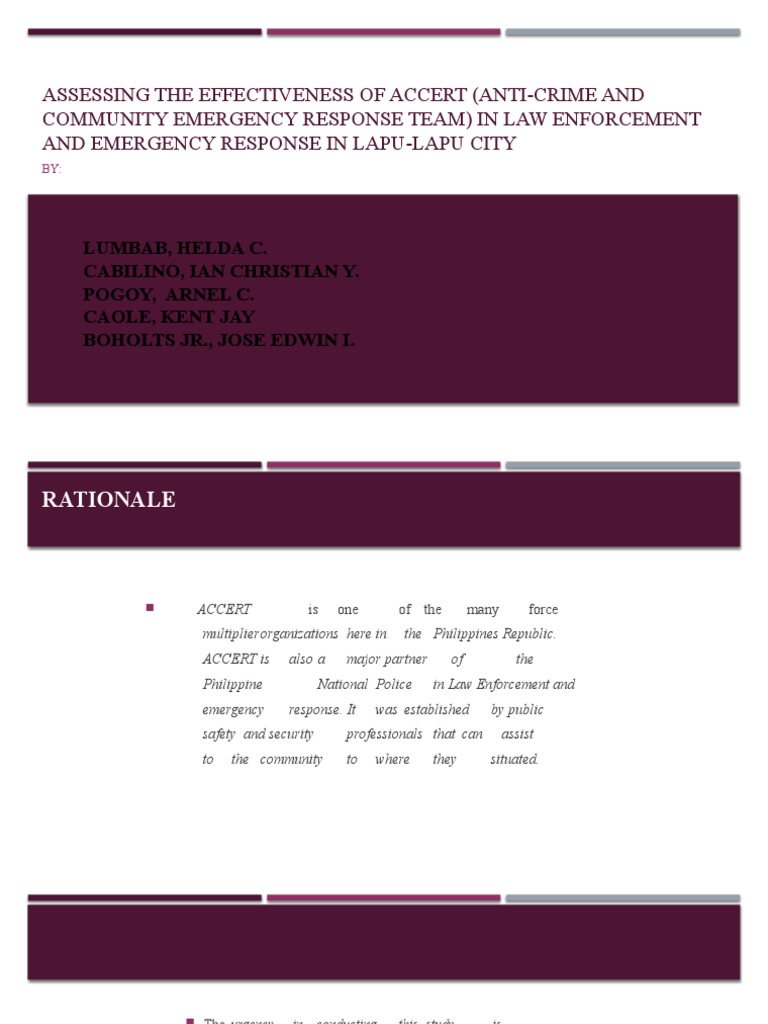 Assessing The Effectiveness of Accert (ANTI-CRIME AND | PDF ...