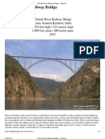 Chenab River Railway Bridge - Highest Bridges