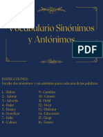 Vocabulario Sinónimos y Antónimos