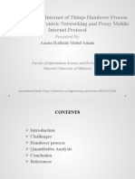 Investigation of Internet of Things Handover Process For Information Centric Networking and Proxy Mobile Internet Protocol