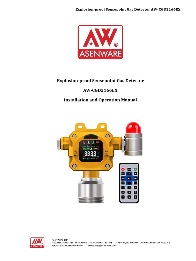 AW-CGD2166EX (All Types) Explosion-Proof Sensepoint Gas Detector