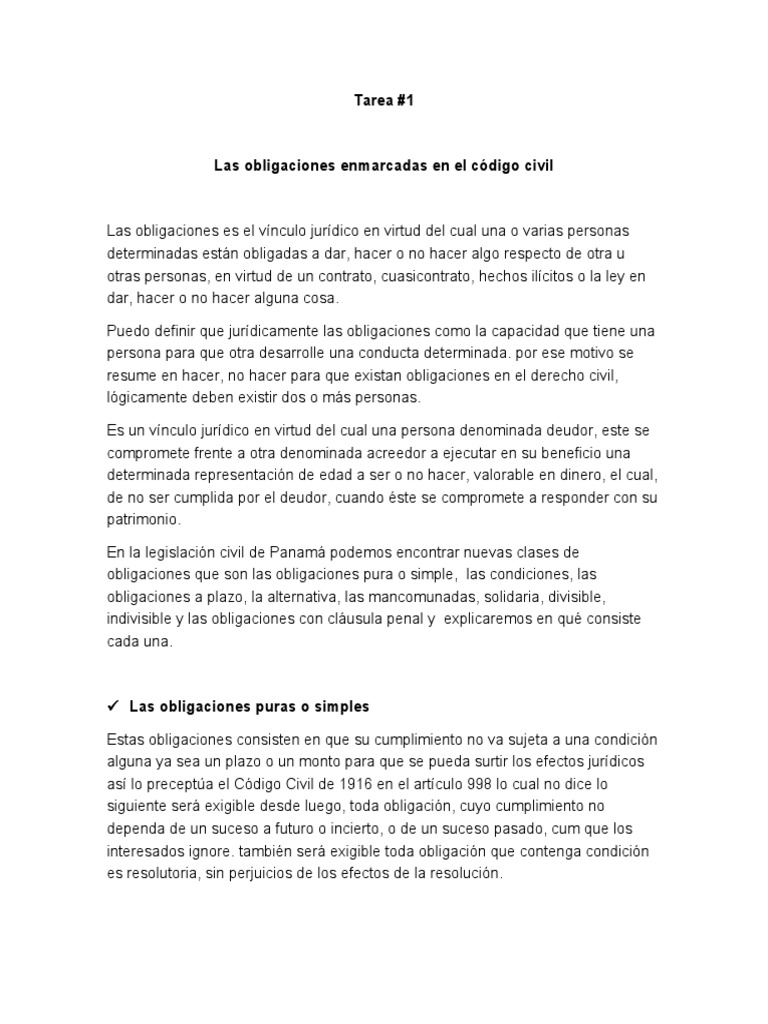 Clases de Obligaciones en Derecho Civil | PDF | Justicia | Crimen y ...