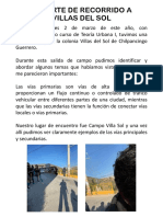 Reporte de Recorrido A Villas Del Sol PDF