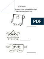 Activity 7: Write The Word and Color The Shapes (Escribe El Nombre y Colorea Las Formas Geomètricas)