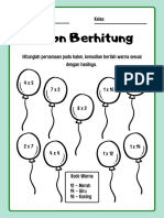 Hijau Putih Ilustrasi Balon Lembar Kerja Matematika PDF