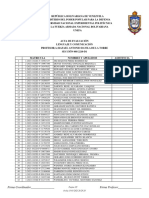 Evaluación lenguaje UNEFA