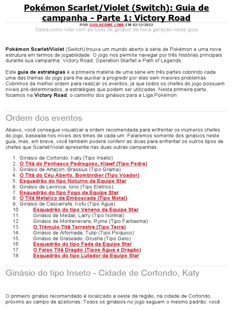 DICAS POKEMON: TIPO INSETO