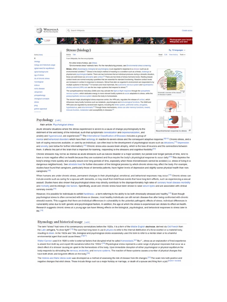 Stress in Biology | PDF