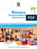 Rimana 1, Yachayninchikkunata ayninarikusun. Primer grado - Ciclo Inicial, texto de Comunicación