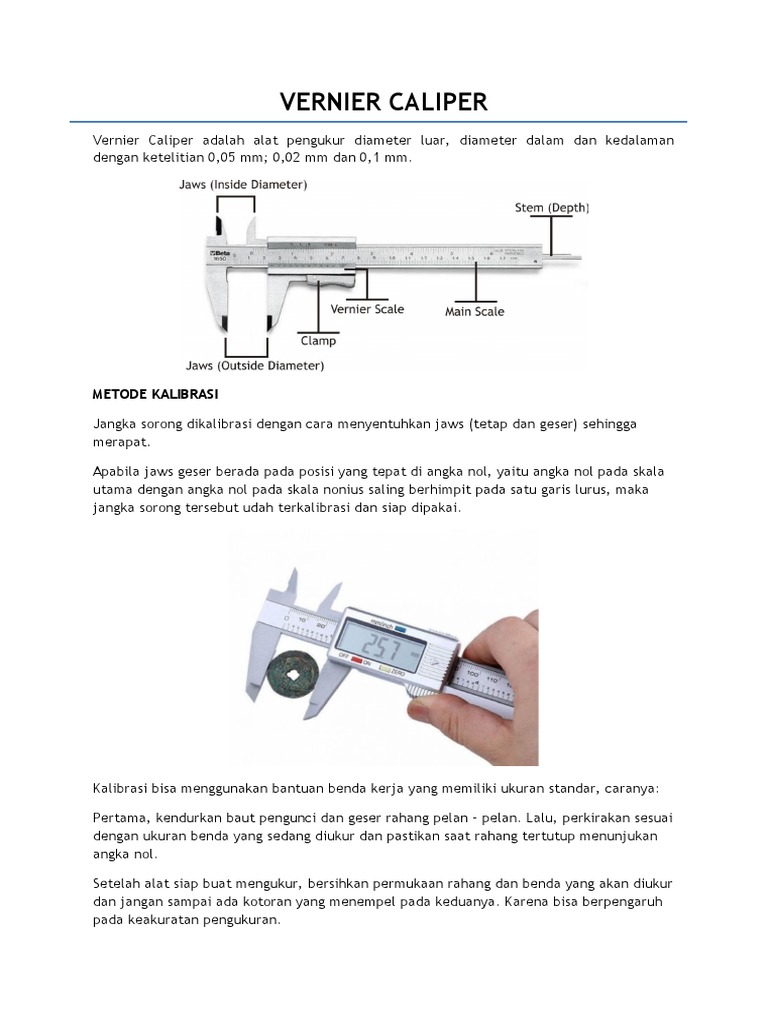 MENGUKUR DENGAN TEPAT PENGGUNAAN DAN KALIBRASI VERNIER CALIPER PDF