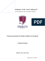 Escuela Normal Superior "Profr. José E. Medrano R.": Guía para Presentación de Trabajos Académicos en El Posgrado